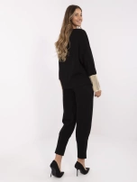 Czarny przyjemny w dotyku komplet damski