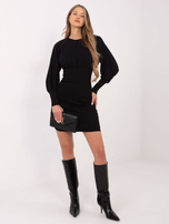 Czarna sukienka prążkowana Leticia RUE PARIS