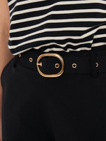 Czarne eleganckie spodnie straight leg RUE PARIS 