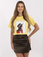 Żółty damski t-shirt z nadrukiem North