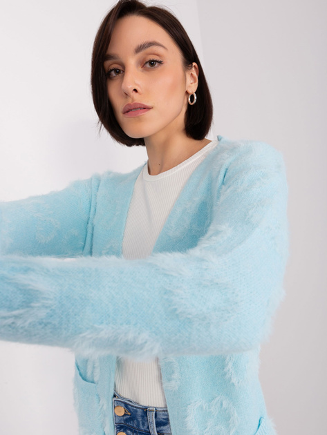 Hurtownia Jasnoniebieski kardigan ze ściągaczami