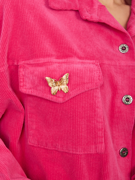 Fuksjowa sztruksowa kurtka z broszkami RUE PARIS