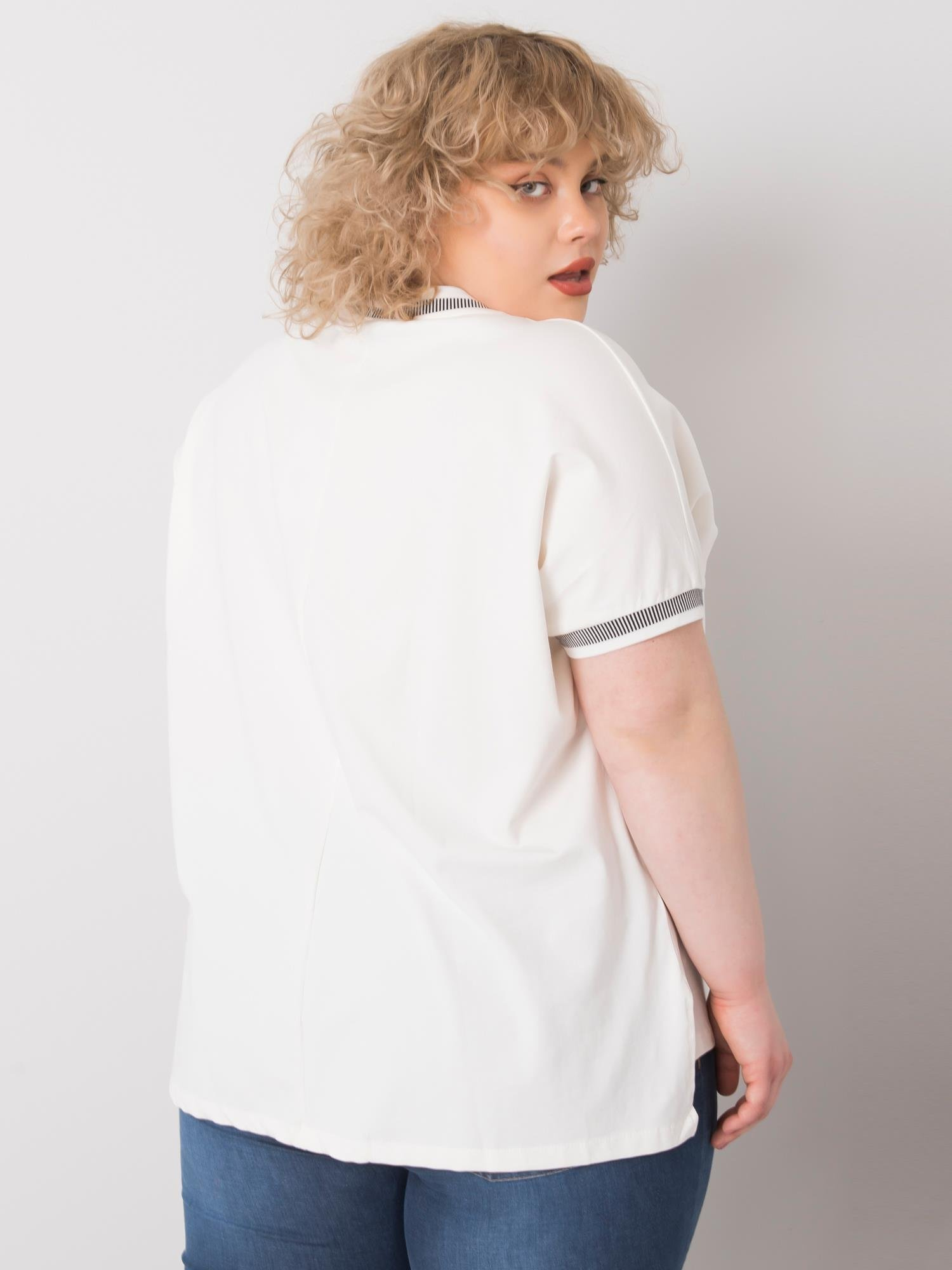 White plus size blouse with Billi applique