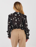 Czarna prześwitująca koszula z haftem 