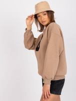 Ciemnobeżowa damska bluza dresowa oversize Severine 