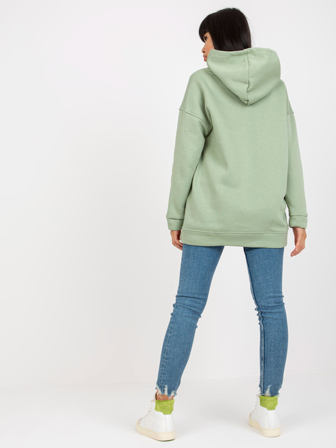 Hurtownia Pistacjowa dresowa bluza basic z kapturem