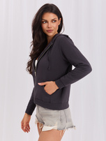 Hurtownia Grafitowa rozpinana bluza basic z kapturem 