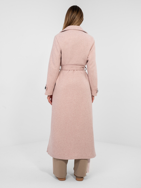 Brudnoróżowy dwurzędowy płaszcz z podszewką