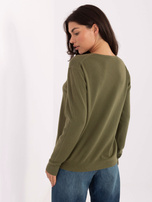 Khaki damski sweter basic z wiskozą