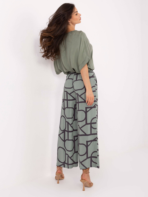 Pistacjowe szerokie spodnie na lato SUBLEVEL