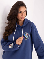 Ciemnoniebieska bluza z nadrukiem na plecach SUBLEVEL