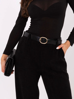 Czarne sztruksowe spodnie z szeroką nogawką