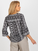 Hurt Czarna boho bluzka z nadrukiem z wiskozy SUBLEVEL