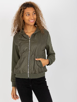 Hurt Khaki pikowana bluza bomberka z kapturem RUE PARIS 
