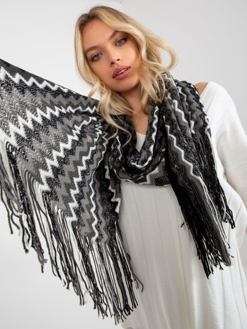 Hurt Black women's patterned scarf with shiny thread.