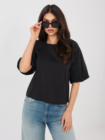 Czarna damska bluzka o luźnym kroju SUBLEVEL 