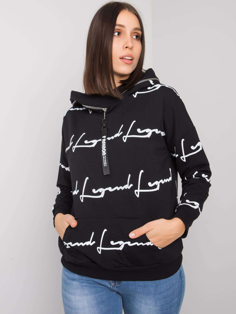 Czarna bluza plus size z kieszenią Jossy