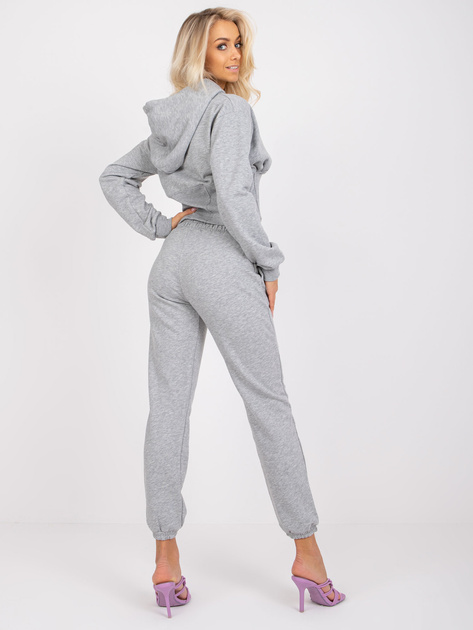 Szary melanżowy dresowy komplet z bawełny Neele