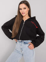 Black sweatshirt with embroidery Michelle RUE PARIS.