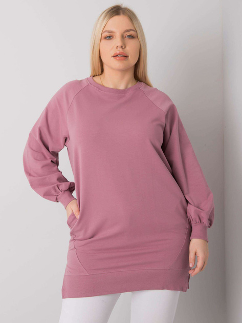 Brudnoróżowa gładka bluza plus size Toledo