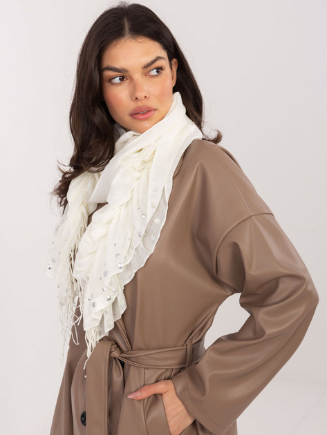 Ecru damska chusta z wiskozy