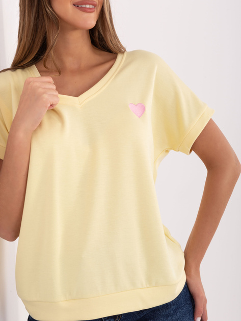 Miętowa damska bluzka oversize z krótkim rękawem