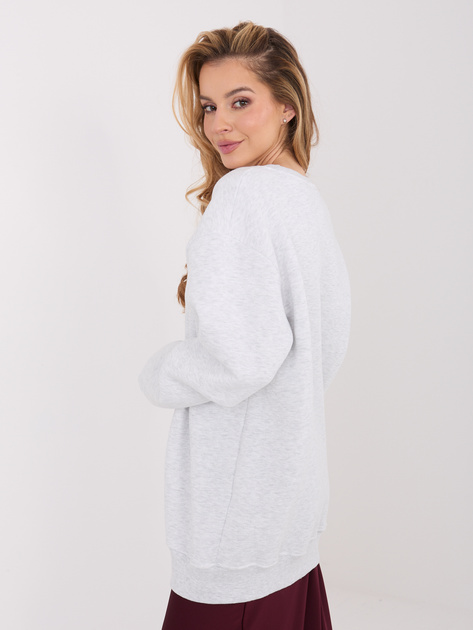 Jasnoszara długa bluza basic bez kaptura