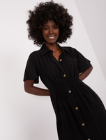 Hurt Czarna sukienka szmizjerka midi ZULUNA