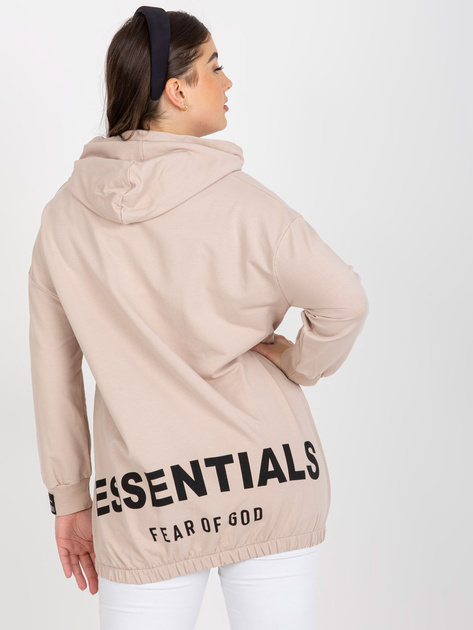 Hurt Beżowa rozpinana bluza plus size z kieszeniami