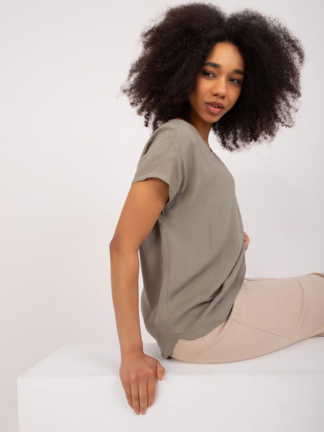 Hurtownia Khaki luźna bluzka na lato SUBLEVEL