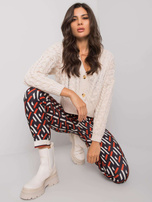 Czarno-czerwone spodnie we wzory Dorchester