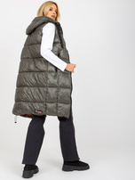 Hurt women's khaki quilted vest FRESH MADE