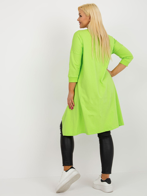 Hurt Limonkowa bluzka plus size o asymetrycznym kroju