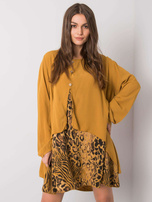 Musztardowa luźna sukienka Gracilyn