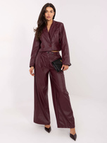 Burgundowa marynarka z ekoskóry od kompletu