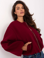 Bordowa kurtka ze ściągaczem na dole