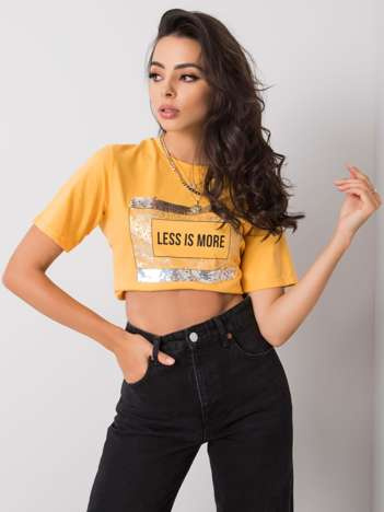 Jasnopomarańczowy t-shirt z napisem Nikki