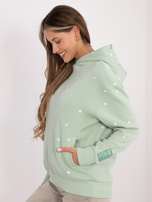 Pistacjowa dresowa bluza w serduszka