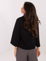 Czarny przejściowy płaszcz z kieszeniami RUE PARIS