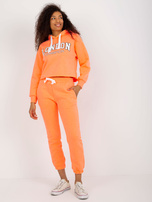 Hurt Fluo pomarańczowy komplet dresowy z bluzą z napisem Laraina