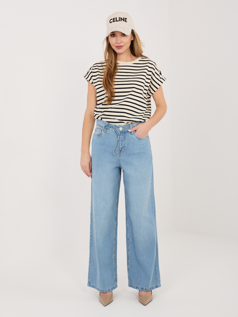 Niebieskie jeansy wide leg z wiązaniem SUBLEVEL