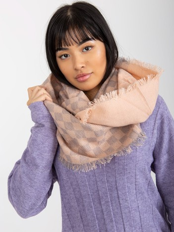 Wholesale light pink-gray women's scarf with wool.