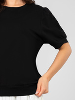 Czarna bluzka basic z krótkim rękawem RUE PARIS 