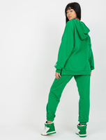 Hurt Zielony damski komplet dresowy z bluzą z kapturem