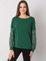 Dunkelgrüne Bluse mit Spitze Shantelle RUE PARIS.