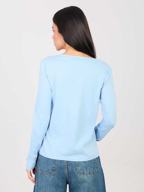 Jasnoniebieska damska bluzka basic z bawełny RUE PARIS