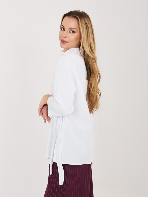 Biała sztruksowa koszula z kołnierzykiem RUE PARIS