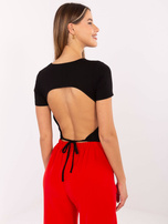 Czarna bluzka z wiązaniem na plecach RUE PARIS