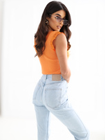 Pomarańczowy bawełniany top bez rękawów