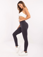 Grafitowe bawełniane legginsy BASIC FEEL GOOD 